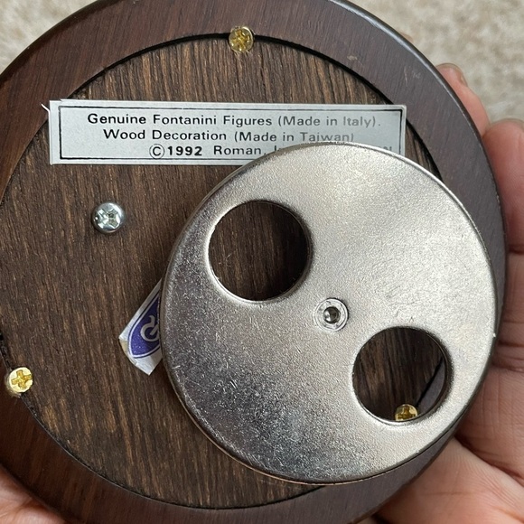 Genuine Made In Italy Wood Decoration Fontanini Figures Musical Angel With Baby - Picture 9 of 9